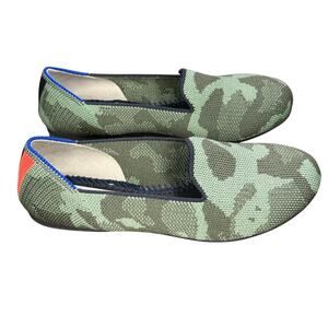Rothys The Kids Loafer Olive Camo Size 2